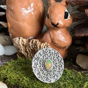 925 Sterling Exceptional Ethiopian Opal Ring